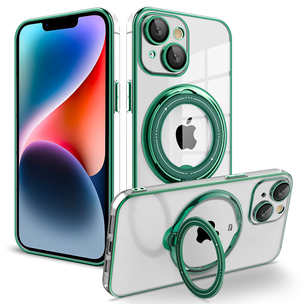 Protective Case for iPhone 13 6.1 inch PC TPU Phone Cover Rotating Kickstand Back Shell Compatible with MagSafe Protective Case for iPhone 13 6.1 inch PC TPU Phone Cover Rotating Kickstand Back Shell Compatible with MagSafe
